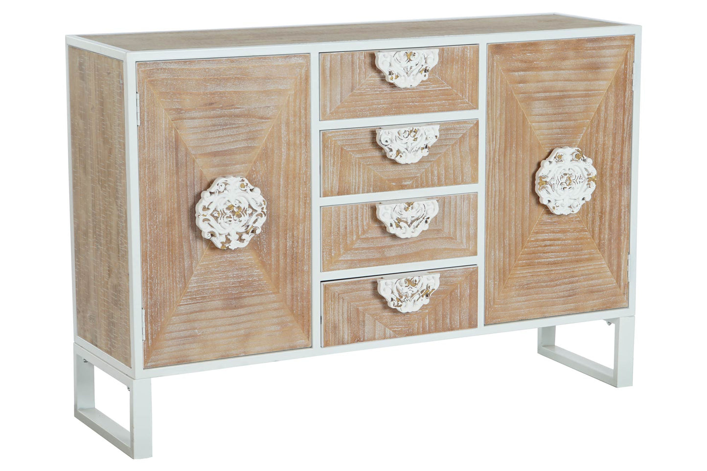 Buffet abeto metal 120*35*80cm blanco