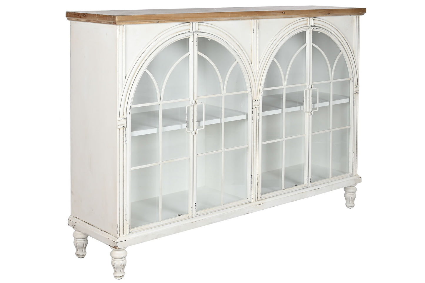 Buffet abeto cristal 150*36*104cm blanco