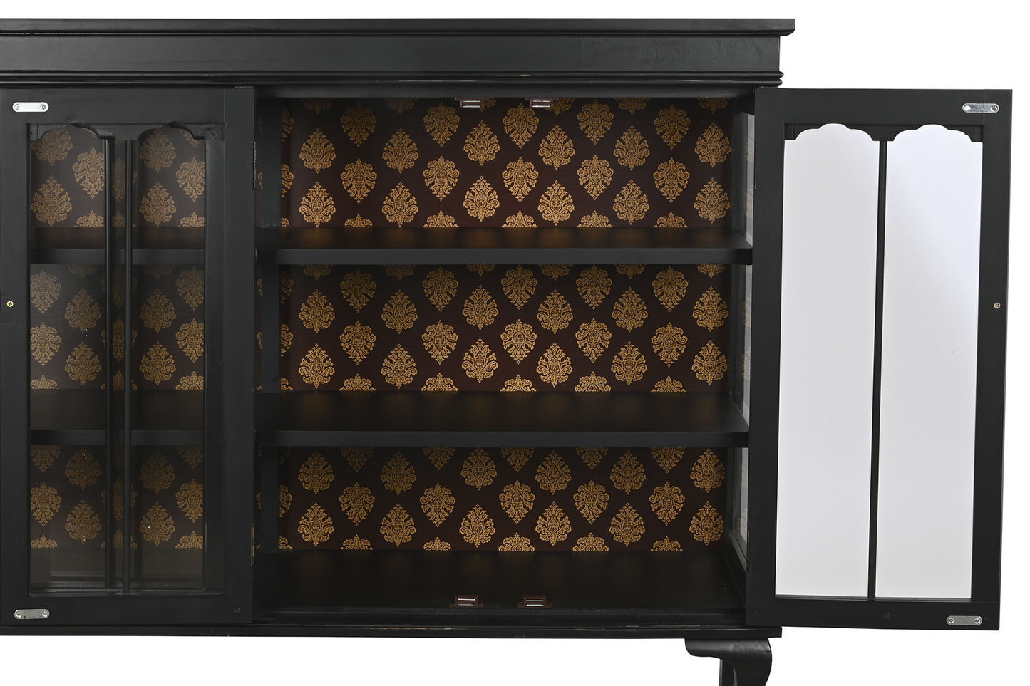 Buffet abeto cristal 142.5*40.5*101.5cm negro