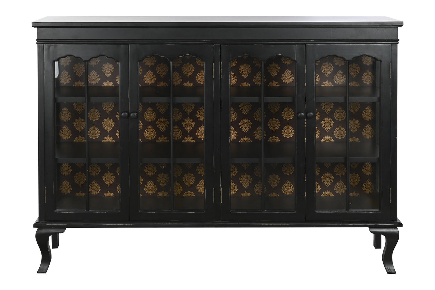 Buffet abeto cristal 142.5*40.5*101.5cm negro