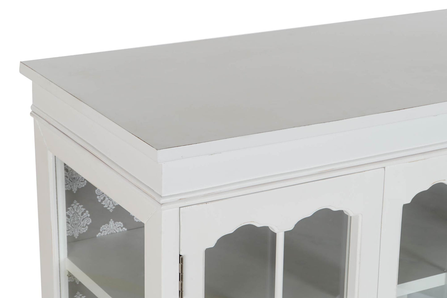 Buffet abeto cristal 142.5*40.5*101.5cm blanco