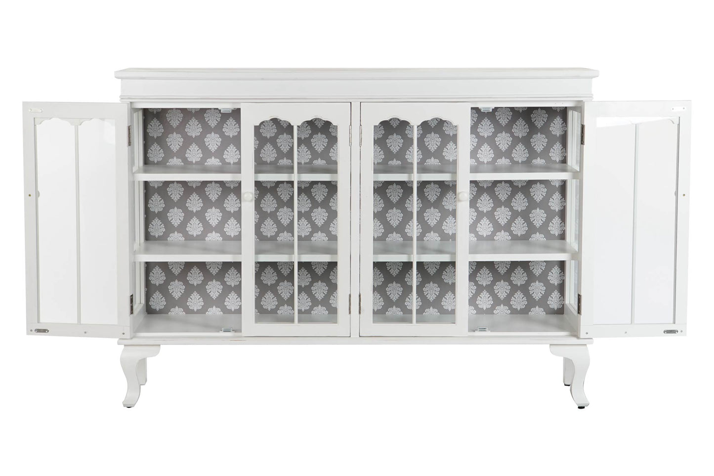 Buffet abeto cristal 142.5*40.5*101.5cm blanco