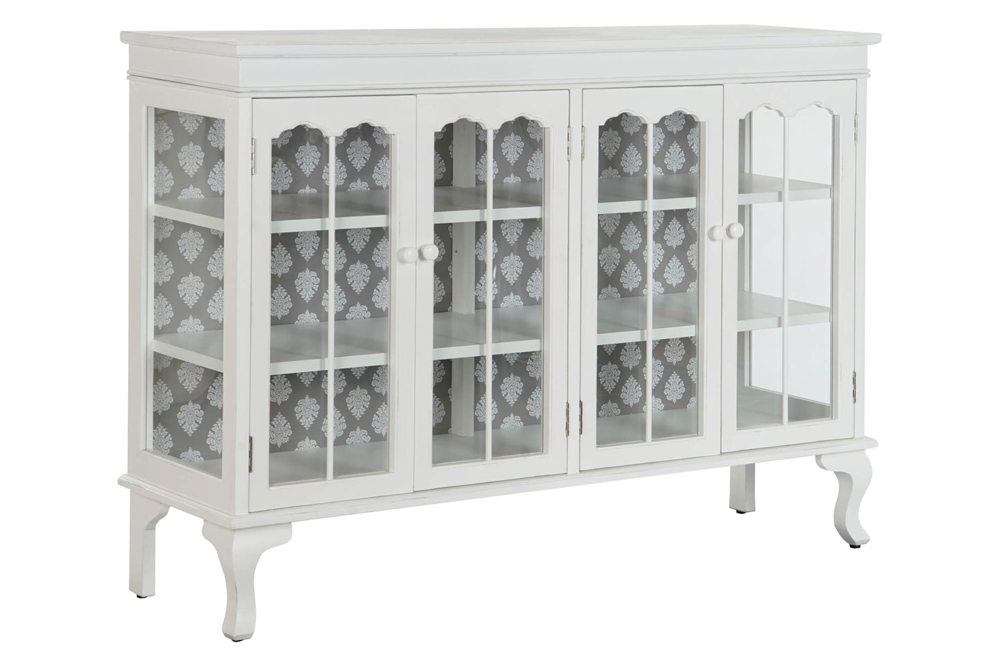 Buffet abeto cristal 142.5*40.5*101.5cm blanco