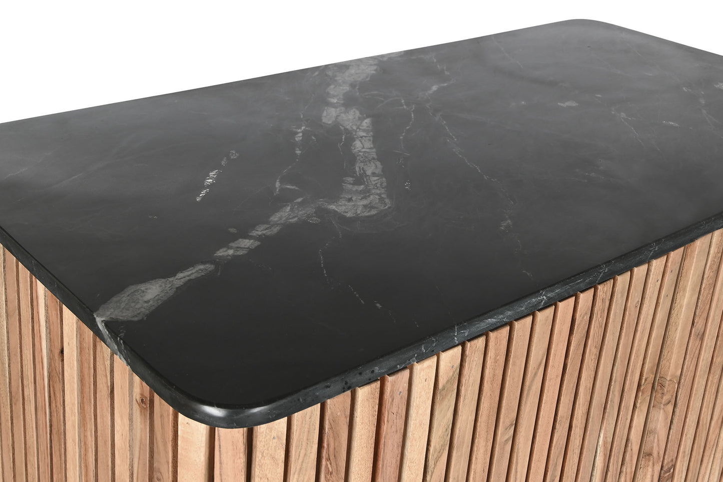 Aparador acacia marmol 85*45*130cm negro