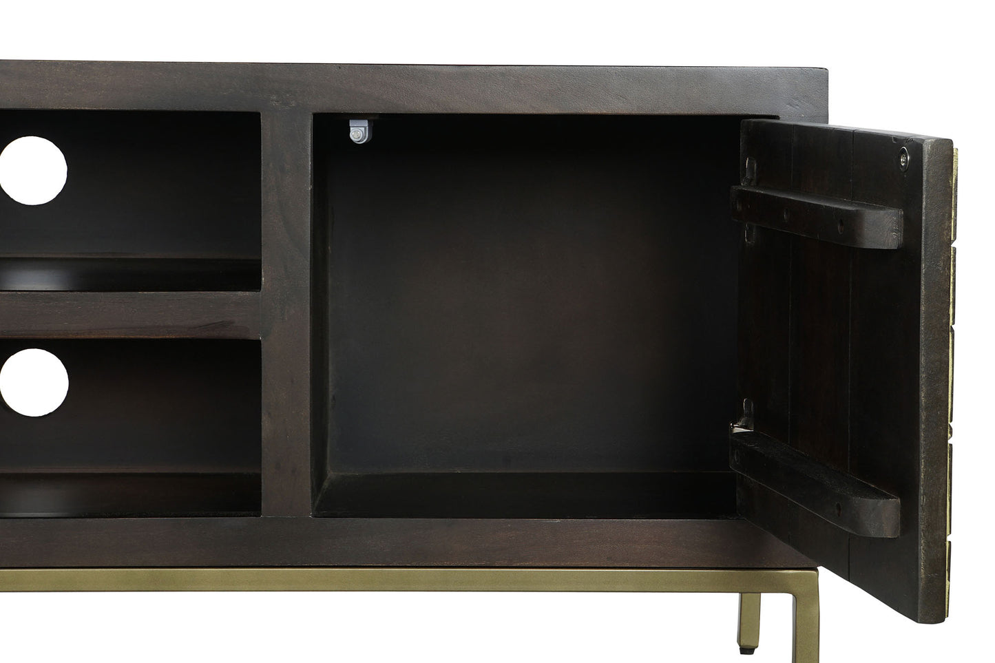 Mueble TV acacia metal 140*40*55cm marron