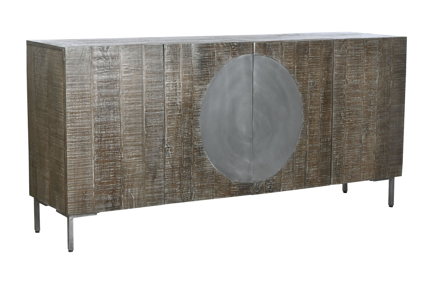 Buffet mango metal 180*40*80cm circulo marron oscuro