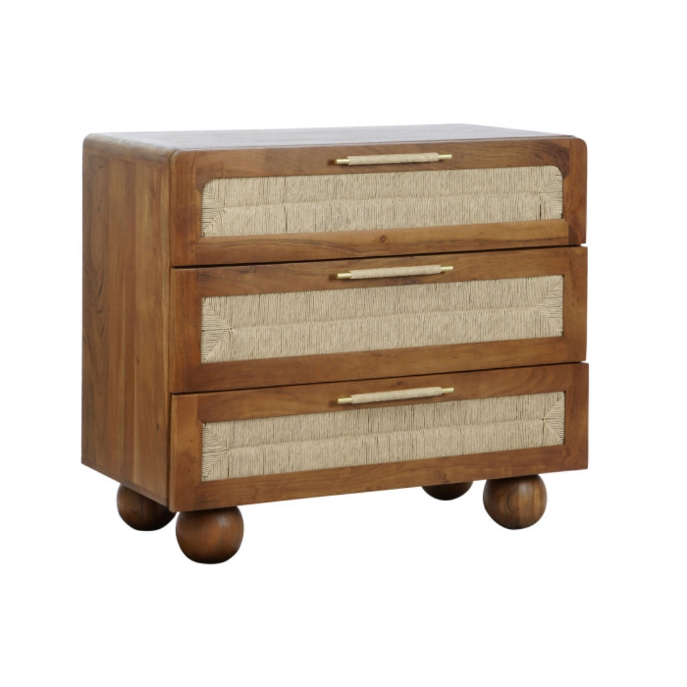 Cómoda acacia ratán 90x45x90 trenzado