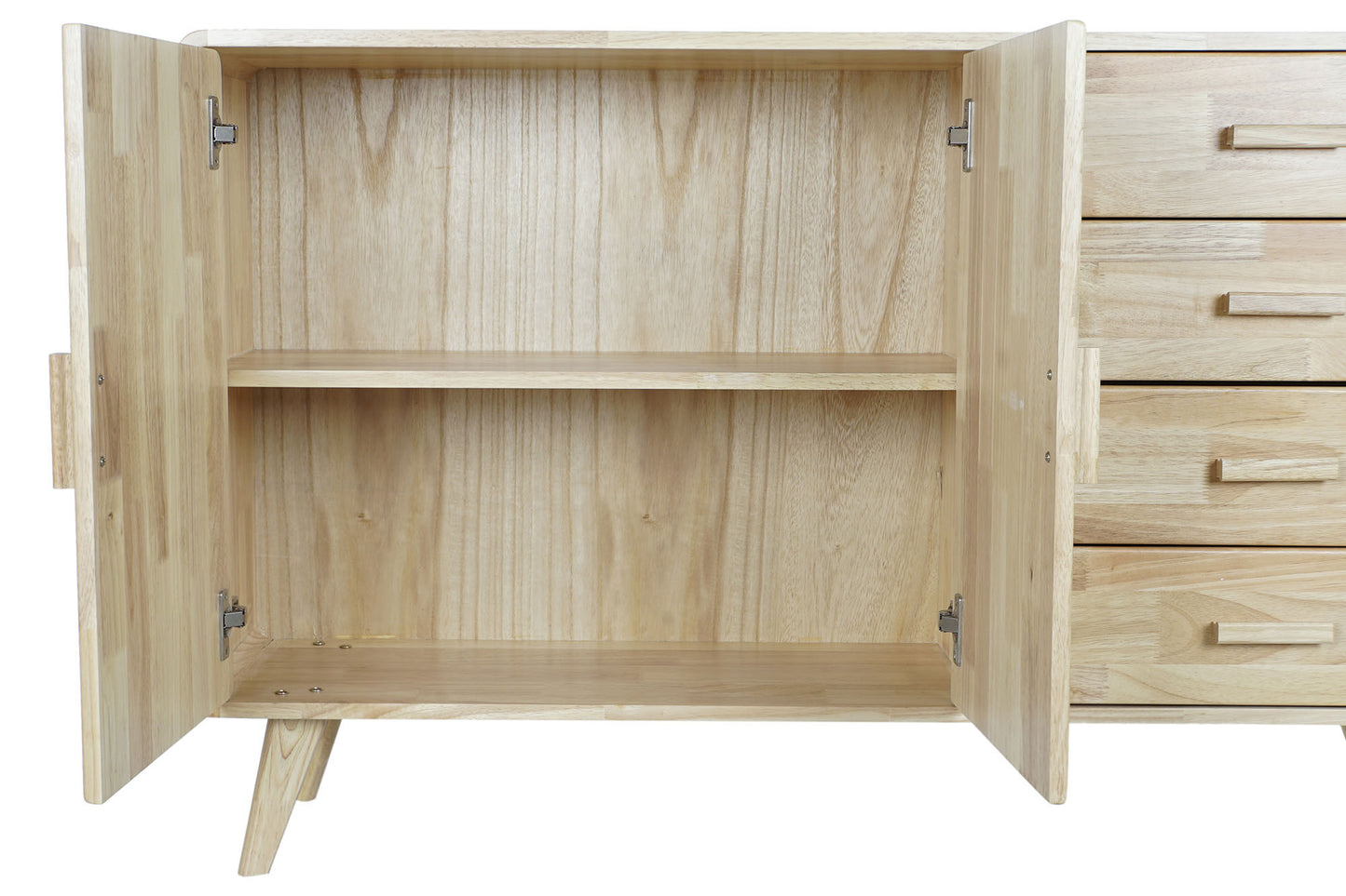 Aparador rubberwood 120x30x75cm 4caj natural