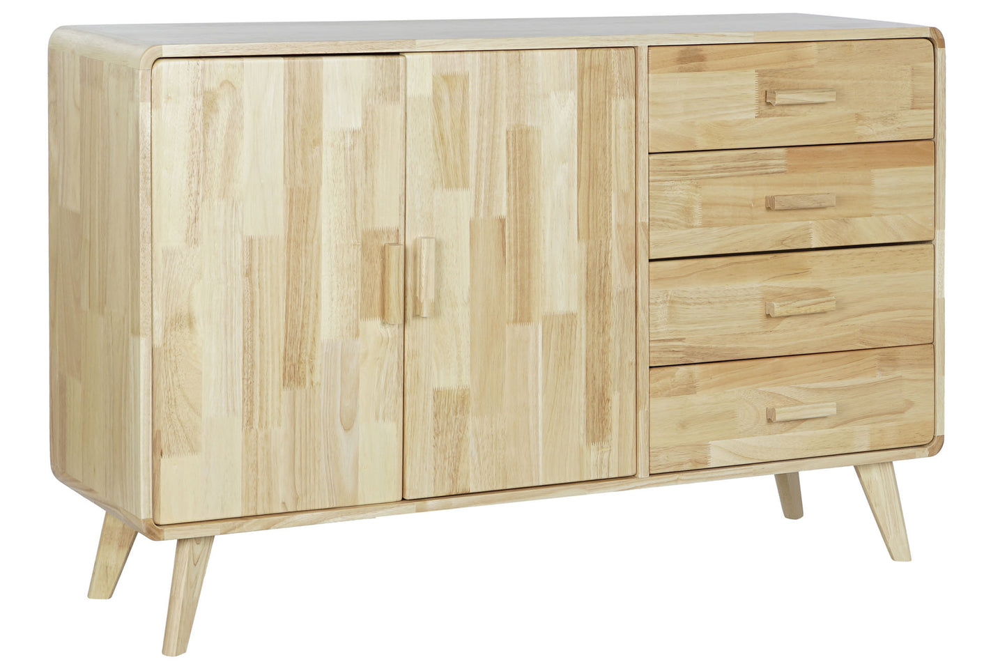 Aparador rubberwood 120x30x75cm 4caj natural