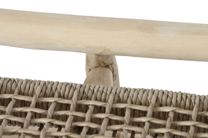 Sillón de Teca y Fibra Natural – 120 x 81 x 84 cm