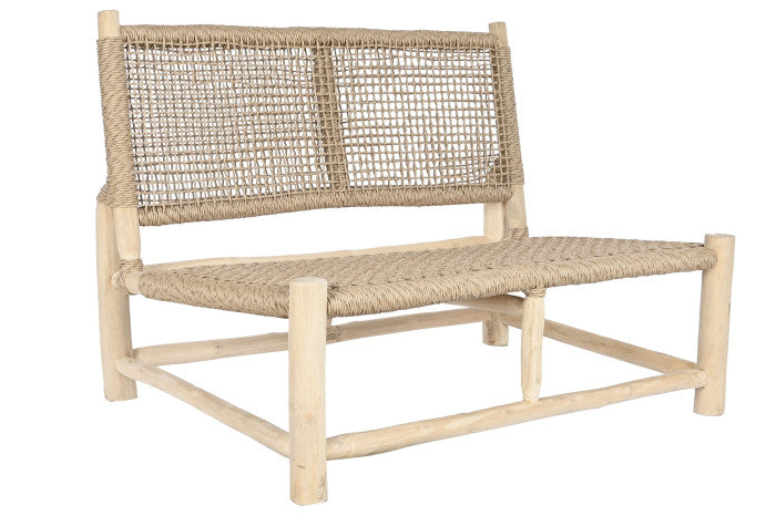 Sillón de Teca y Fibra Natural – 120 x 81 x 84 cm