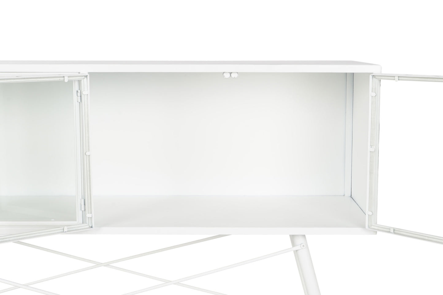 Consola metal cristal 120*35*80cm blanco