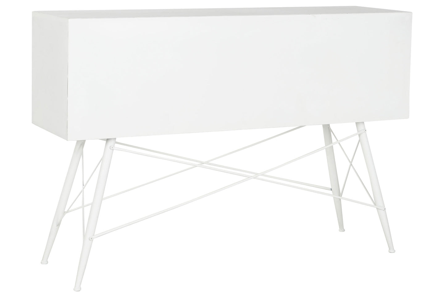 Consola metal cristal 120*35*80cm blanco