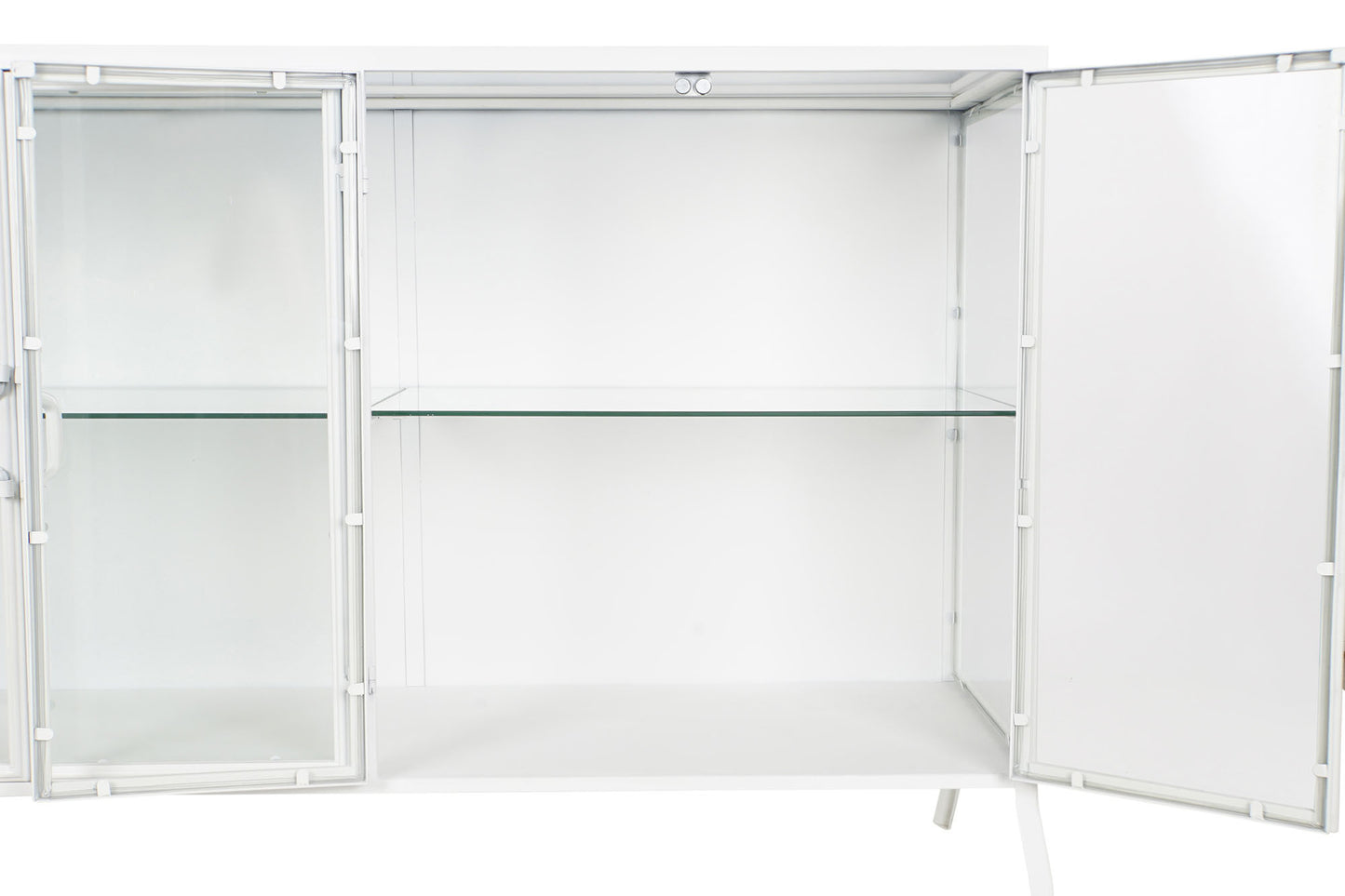 Buffet metal cristal 120*40*81cm blanco