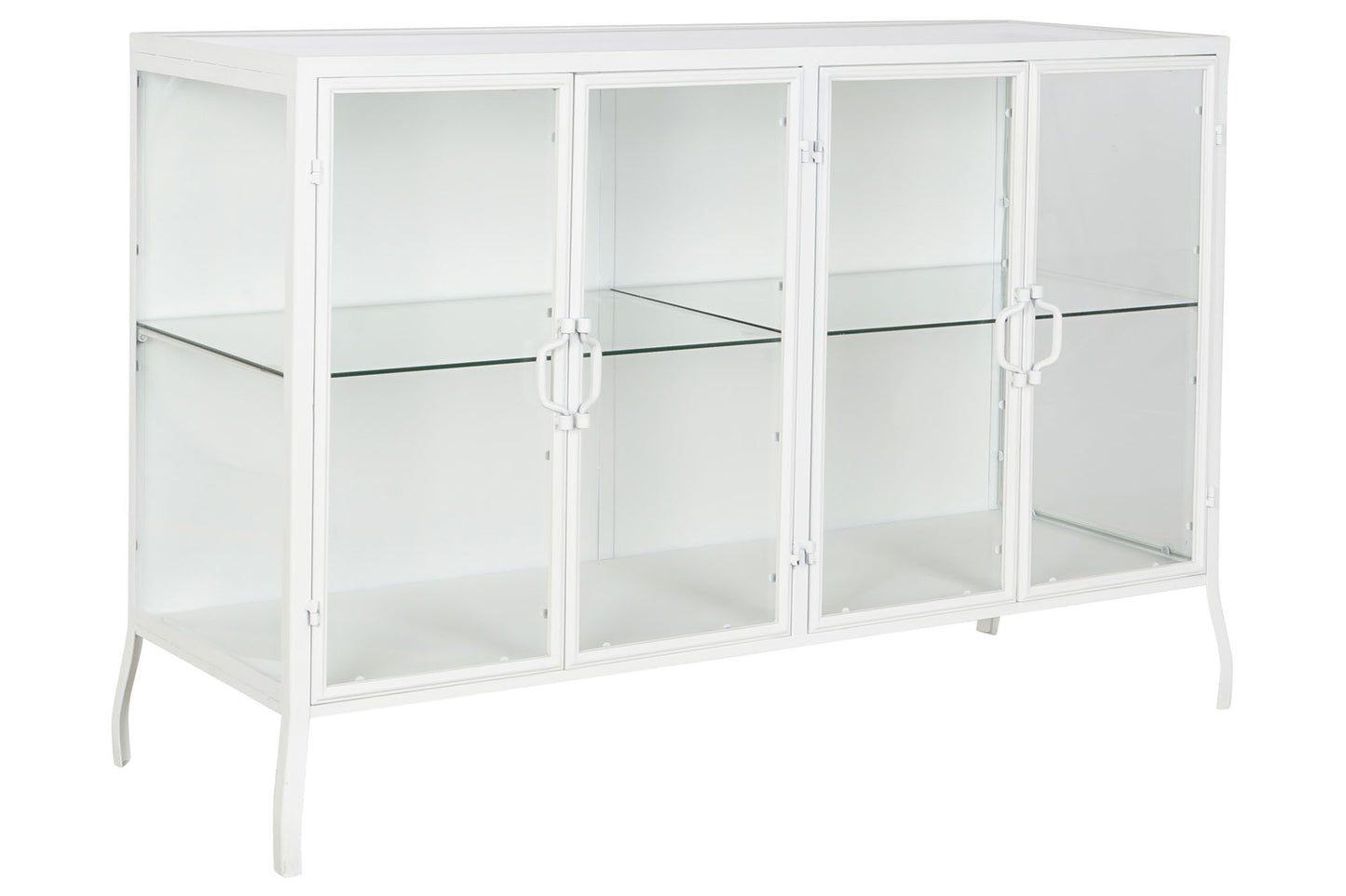 Buffet metal cristal 120*40*81cm blanco