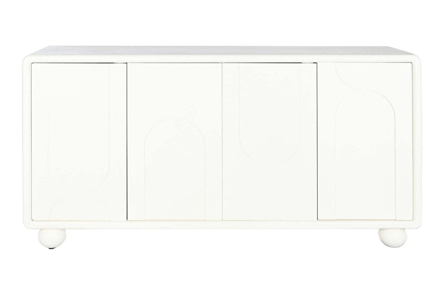 Buffet mdf 160*37*85cm 4 puertas 3d blanco