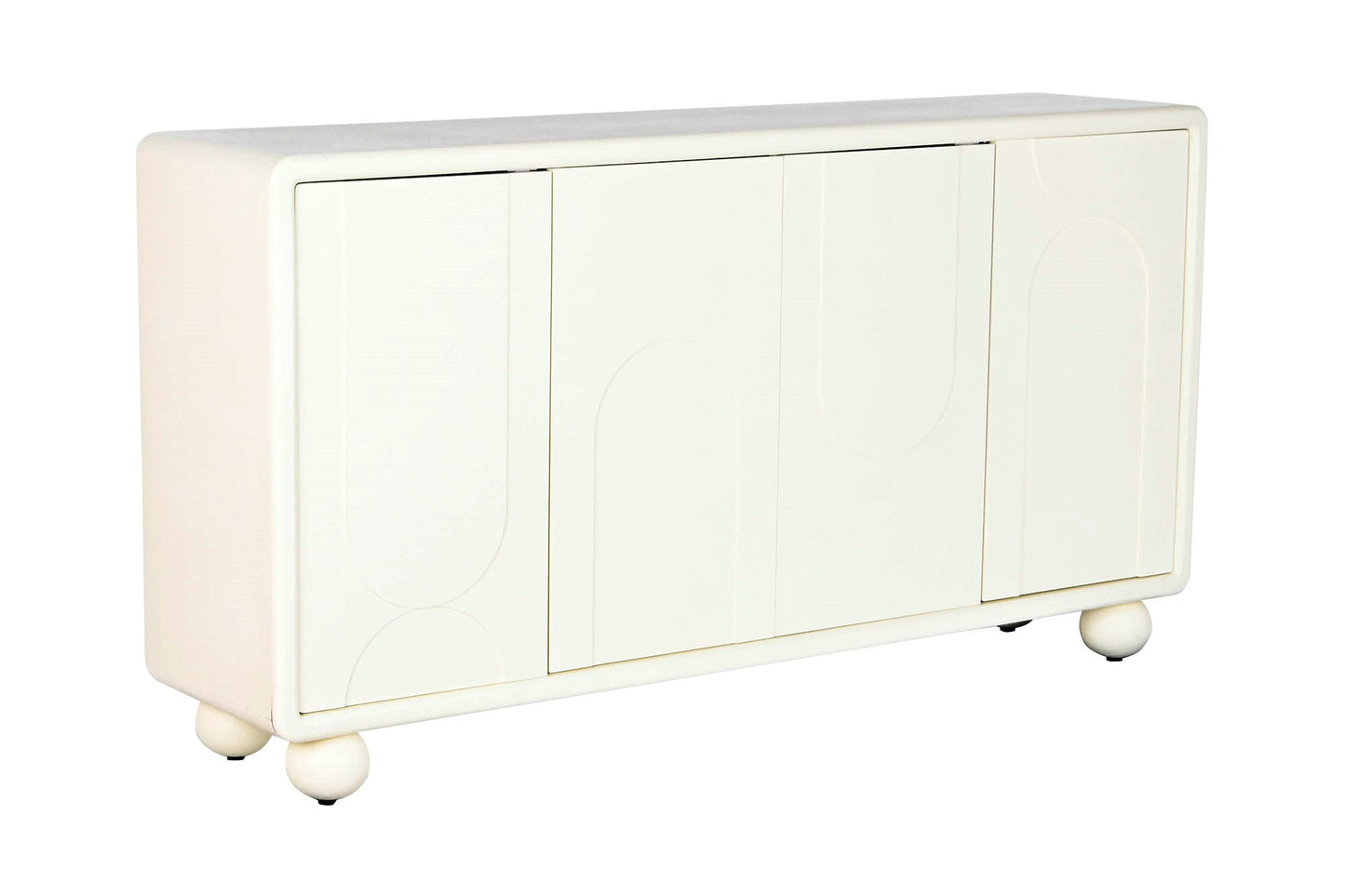 Buffet mdf 160*37*85cm 4 puertas 3d blanco