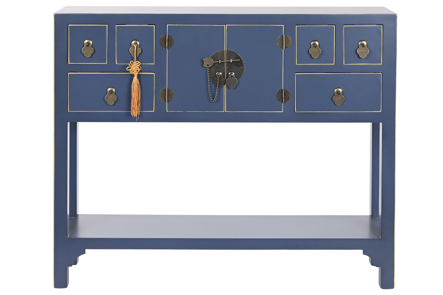 Consola abeto mdf 95*24*79cm oriental azul