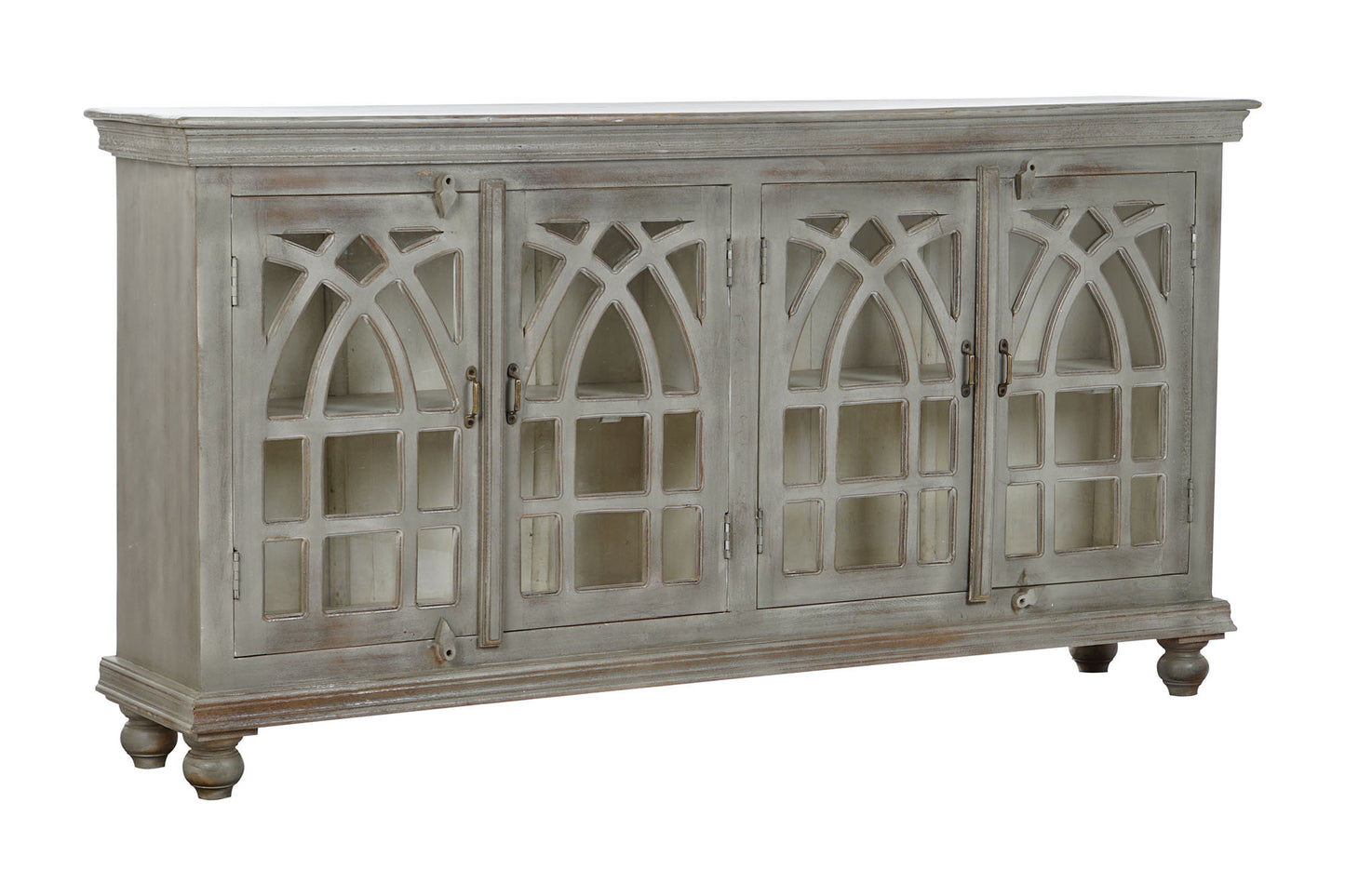 Buffet madera cristal 182*38*97cm 4 puertas decape