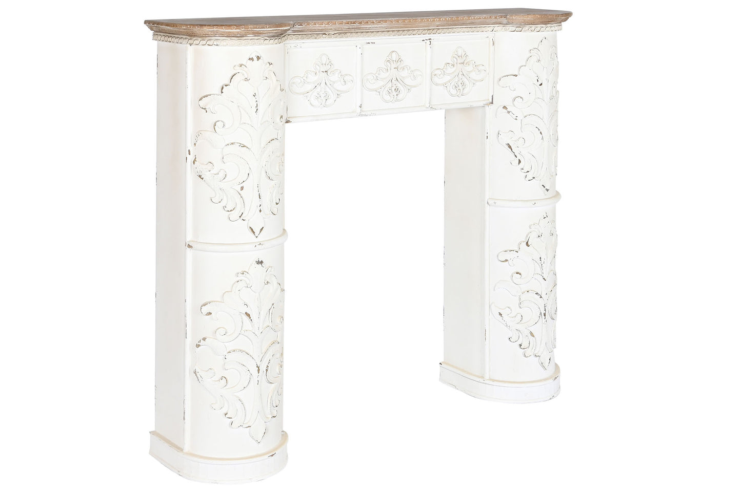 Frontal chimenea abeto mdf 128*28*114cm blanco