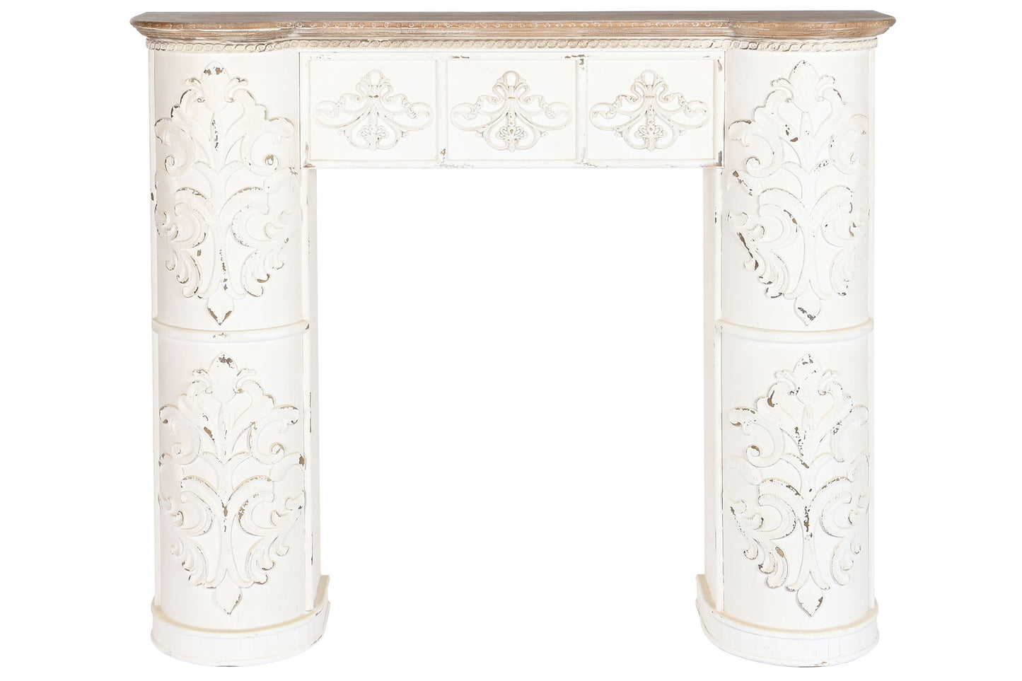 Frontal chimenea abeto mdf 128*28*114cm blanco