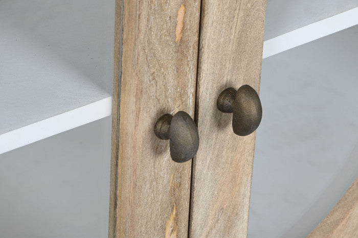 Vitrina madera maciza mango 120x50x205 decapé