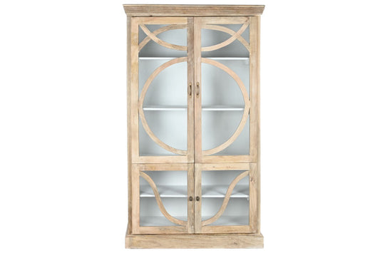 Vitrina madera maciza mango 120x50x205 decapé