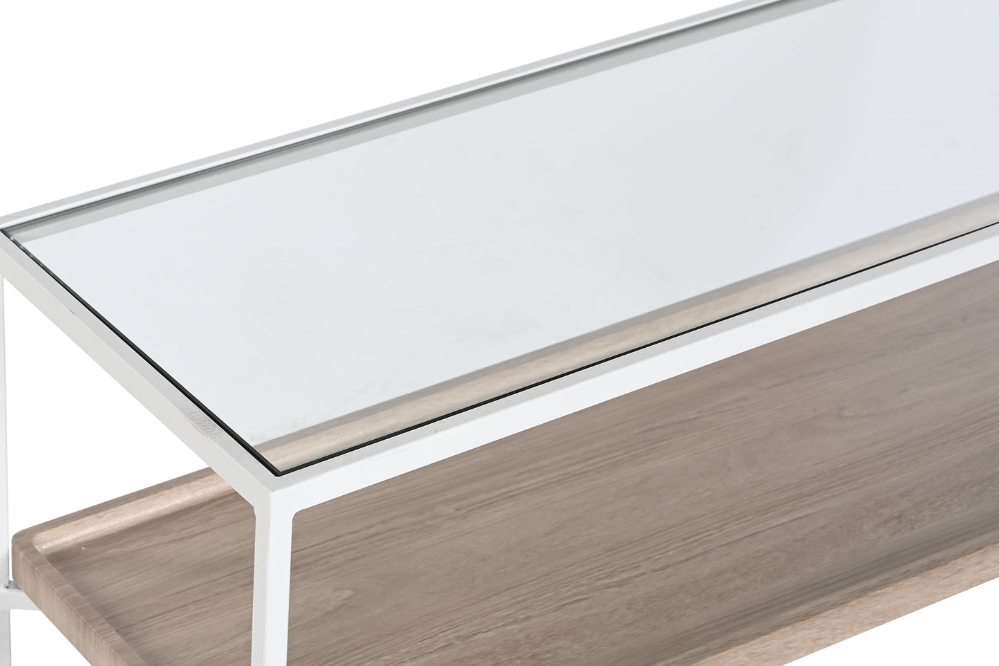 Consola metal cristal 120*30*75cm blanco