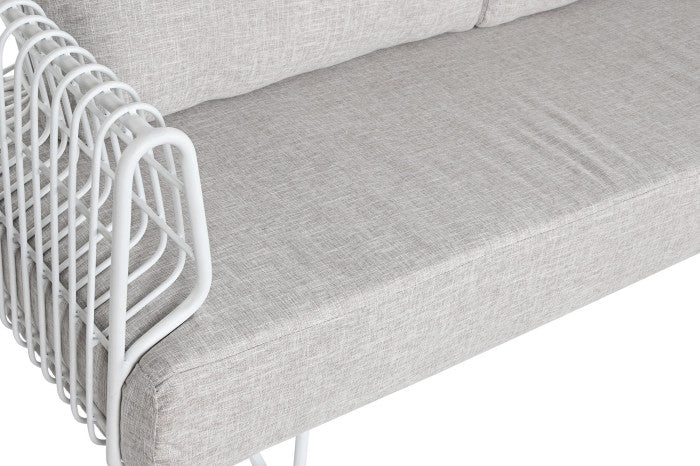 Sofá Metal Poliéster 180x66x66 Blanco