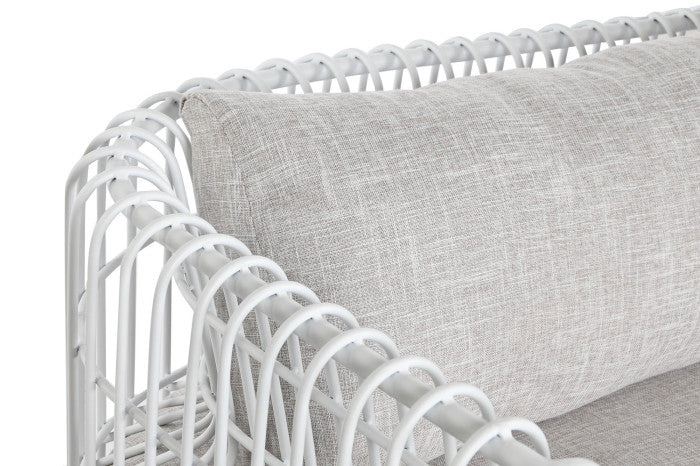 Sofá Metal Poliéster 180x66x66 Blanco