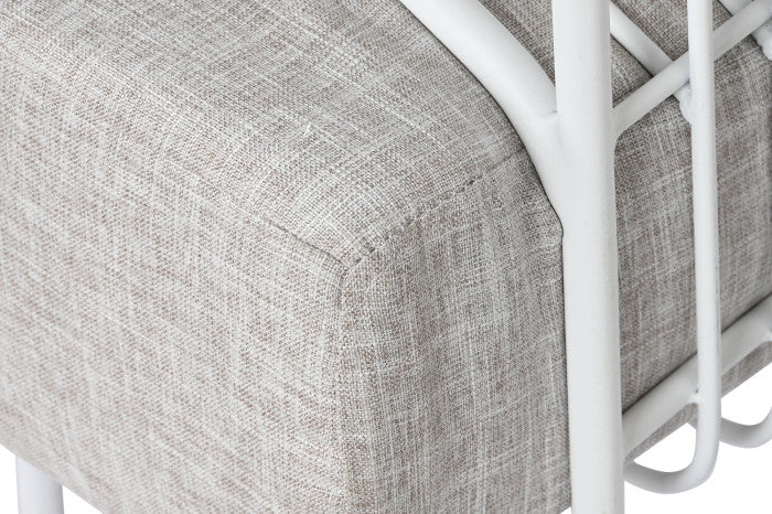 Sofá Metal Poliéster 180x66x66 Blanco