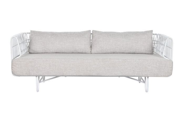 Sofá Metal Poliéster 180x66x66 Blanco
