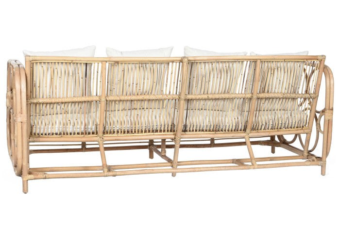 Sofá Ratan Algodón 195x72x78 con Cojines Algodón