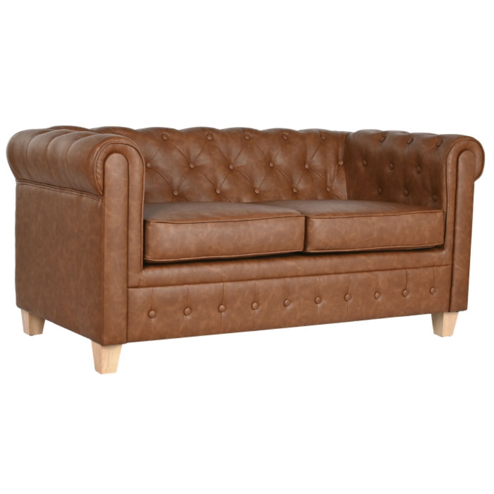 Sofá de Poliéster y Madera 151 × 82 × 70 cm – Marrón