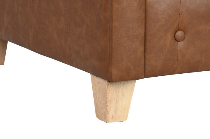 Sofá de Poliéster y Madera 151 × 82 × 70 cm – Marrón