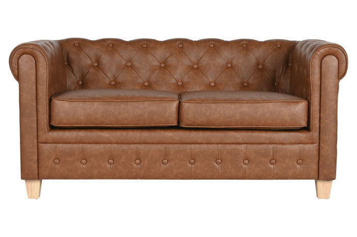 Sofá de Poliéster y Madera 151 × 82 × 70 cm – Marrón