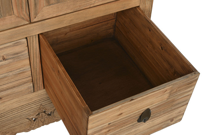 Armario abeto metal 88x52x180 tallado natural