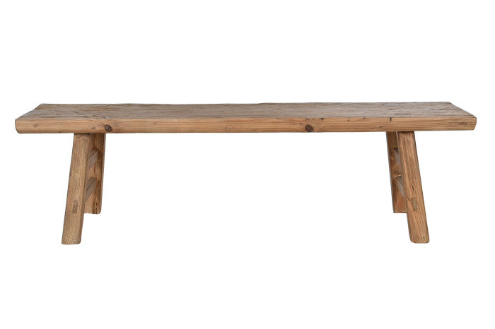 Mesa de centro de olmo macizo 167 × 41 × 42,5 cm – Acabado natural