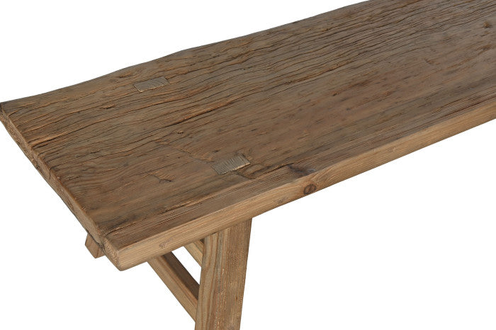 Mesa de centro de olmo macizo 167 × 41 × 42,5 cm – Acabado natural