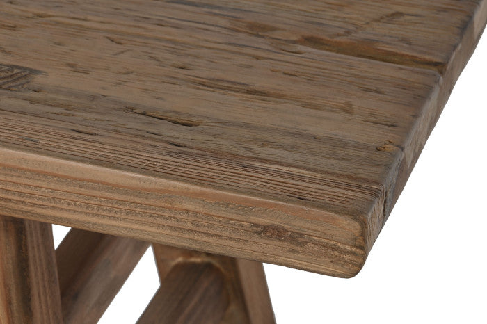 Mesa de centro de olmo macizo 167 × 41 × 42,5 cm – Acabado natural
