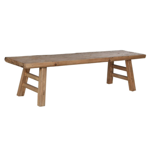 Mesa de centro de olmo macizo 167 × 41 × 42,5 cm – Acabado natural