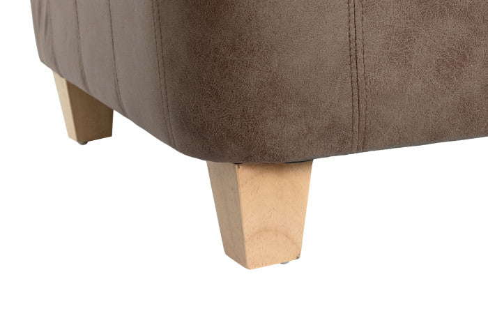 Sofá de Poliéster y Madera 3 Plazas Marrón 216 × 78 × 70 cm