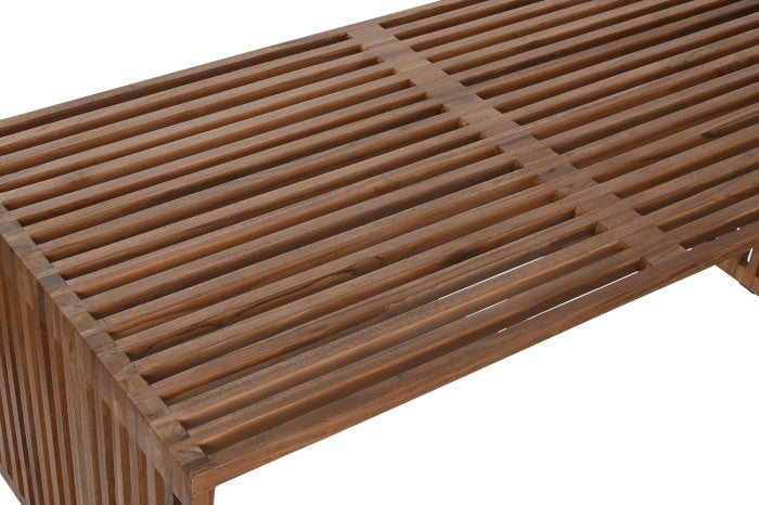 Set de 2 Mesas de Centro en Teca 116x60x46 cm – Natural