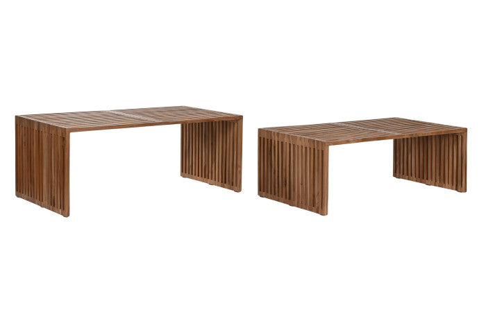 Set de 2 Mesas de Centro en Teca 116x60x46 cm – Natural