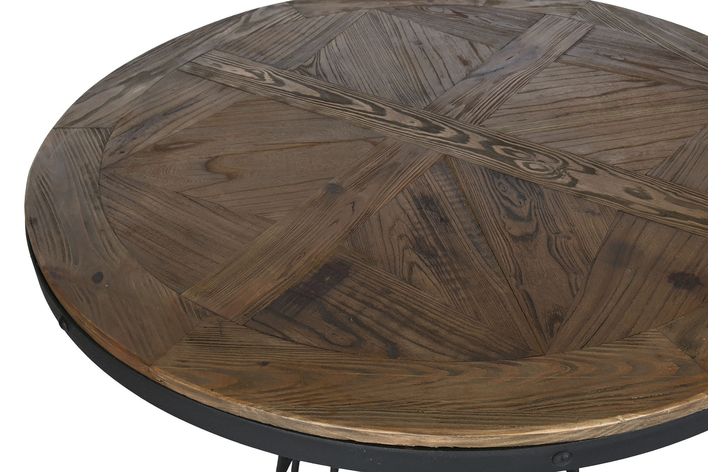 Mesa comedor madera metal 110x110x79cm natural