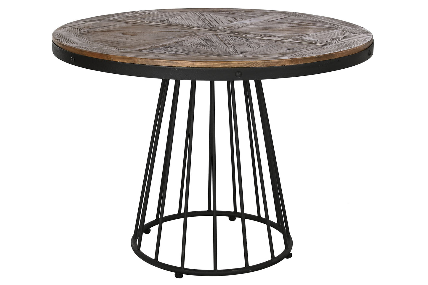 Mesa comedor madera metal 110x110x79cm natural