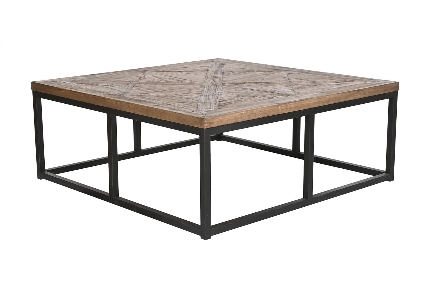 Mesa centro madera metal 120*120*47.5cm natural