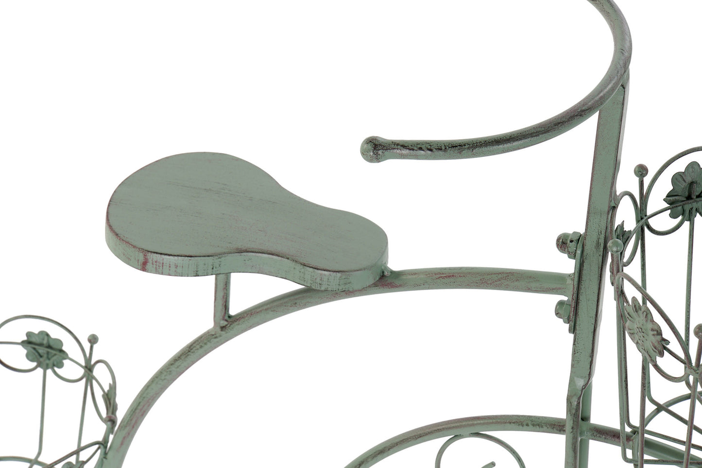 Macetero metal 73*22*70cm bicicleta envejecido verde