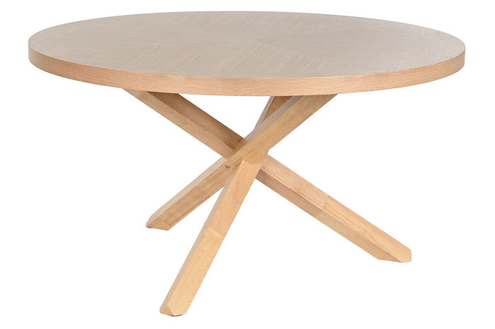 Mesa de Madera y Caucho 137x137x75 cm – Natural