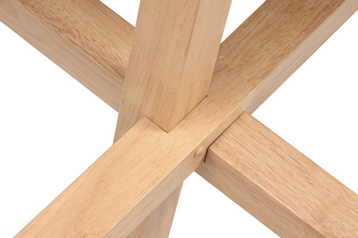 Mesa de Madera y Caucho 137x137x75 cm – Natural